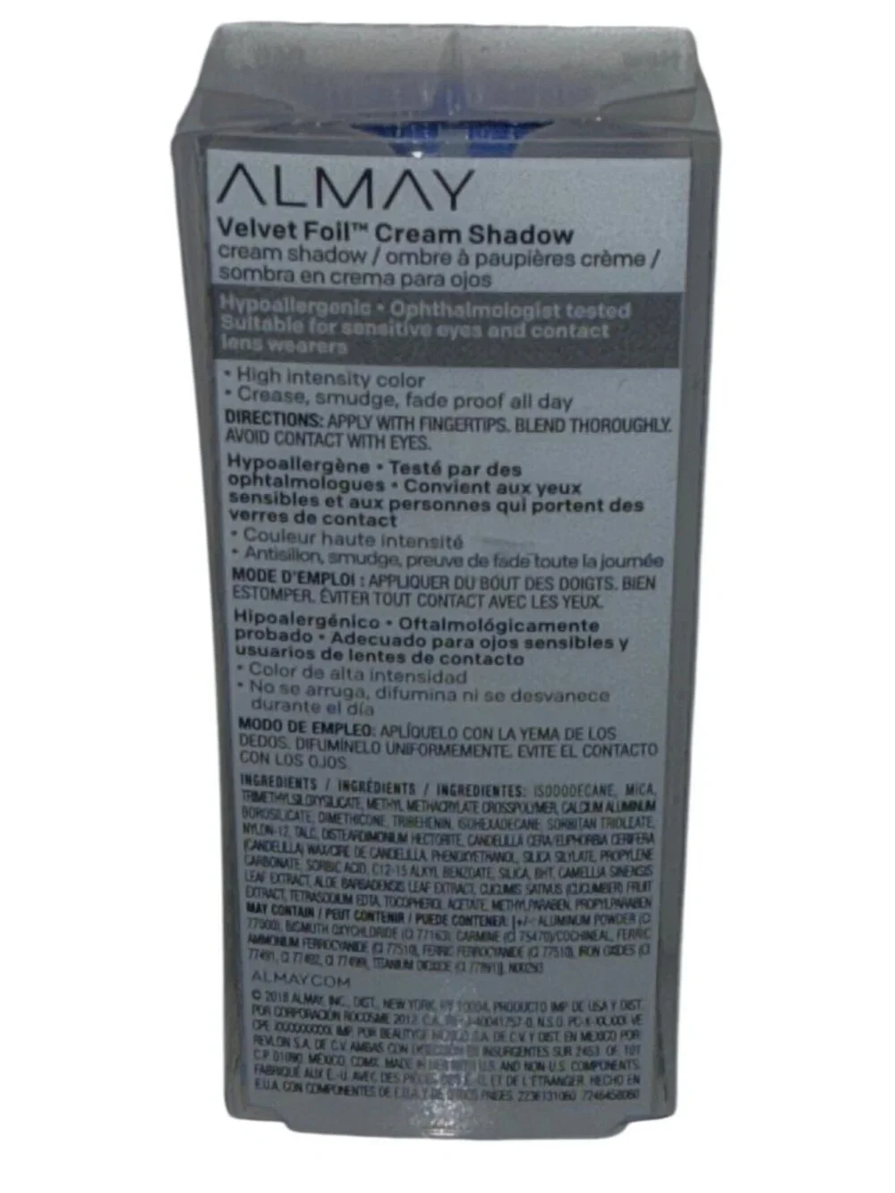 Almay Velvet Foil Cream Shadow 060 Lunar Disco Blue 24HR Wear New Sealed